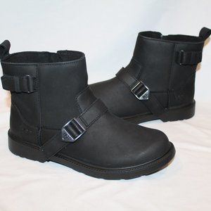NIB UGG YOUTH 4 5 6 WOMEN'S  6.5-7 AND 7.5-8 LEATHER WATERPROOF SHORT MOTO BOOTS